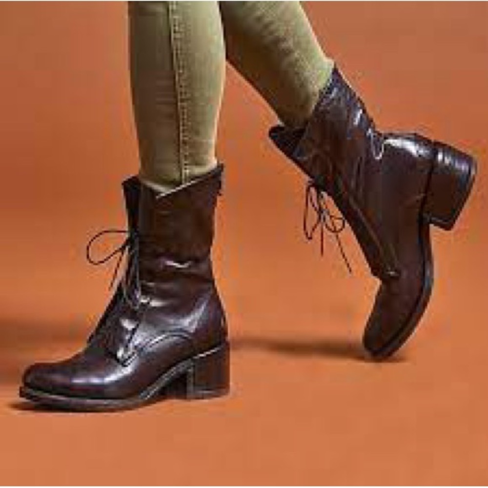 AS98 EUC ODIE COMBAT BOOT soft black leather lace up boots size 6/36 with box